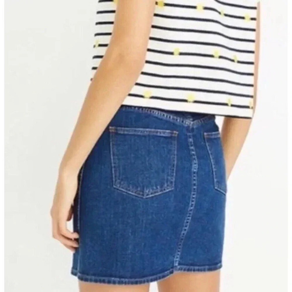 Madewell Womens Annetta Wash Button Front Stretch Denim Straight Mini Skirt 32 - Picture 2 of 10